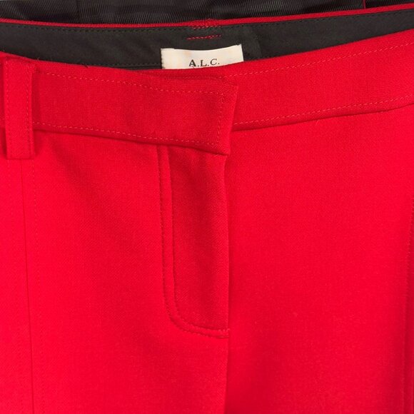 A.L.C. Womens Red Suit crest buttons Blazer jacket slit Pants Size 12 - Picture 11 of 15